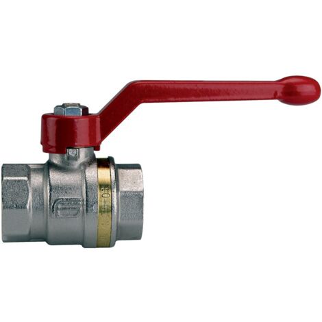 Robinet boisseau sphérique laiton bague FF poignée alu rouge 20x27 PN 40 - Rouge
