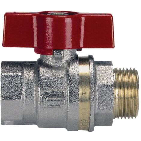 Robinet boisseau sphérique laiton bague MF manette alu 15x21