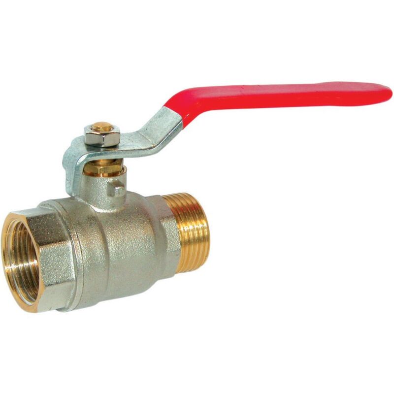 Robinet boisseau sphérique laiton mf bâtiment 50x60 p,rouge pi pn 25