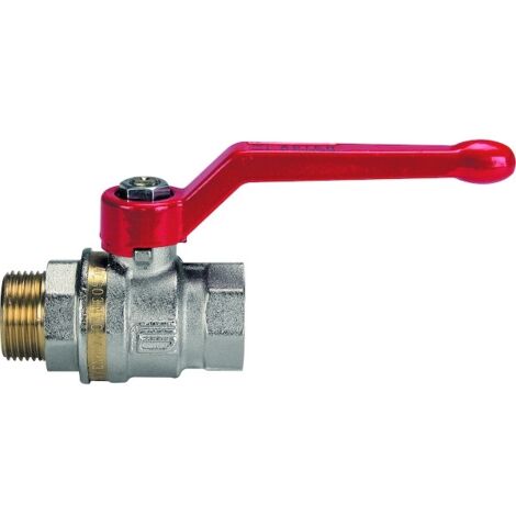 Robinet boisseau sphérique laiton PN 40 poignée alu baguée acs 20x27