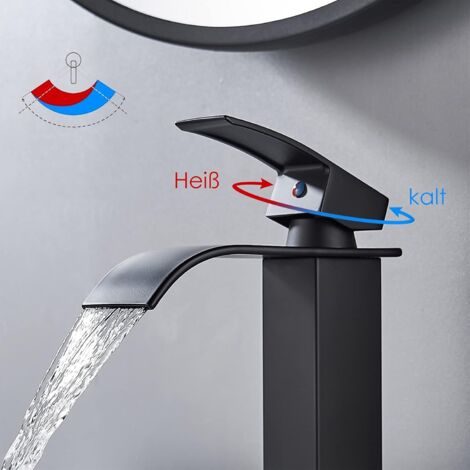 Robinet cascade pour salle de bain Noir