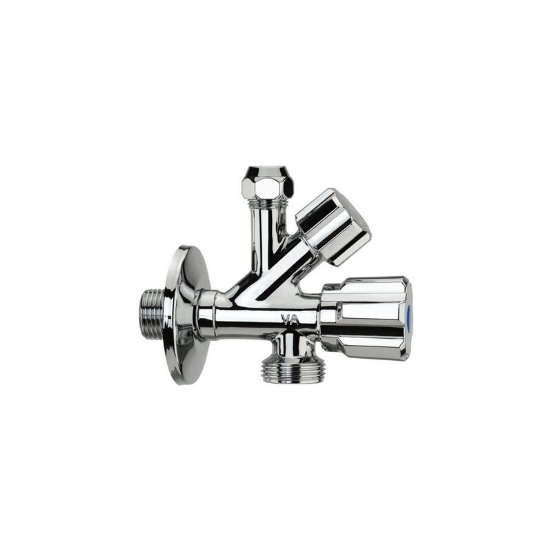 Robinet combiné sous évier-lave-linge.