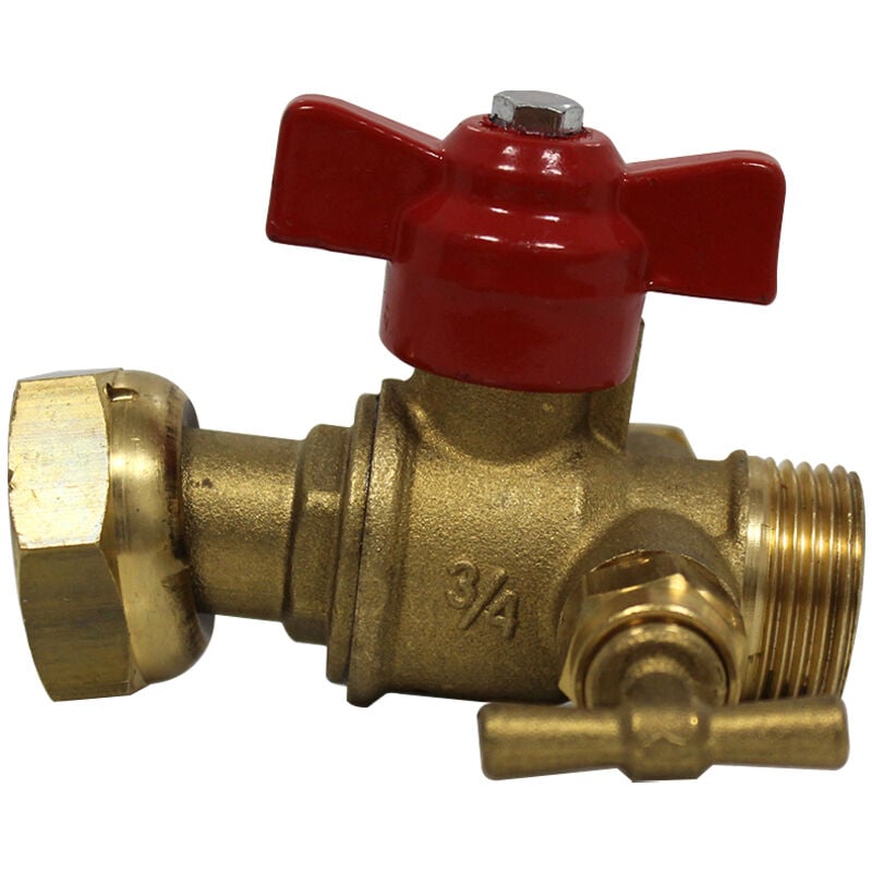 Robinet après compteur droit à purge Mâle 3/4' (20x27) - écrou tournant 3/4' (20x27)