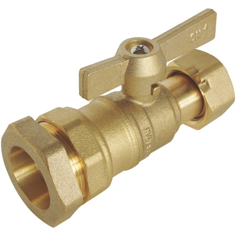 Blanc Habitat - Robinet d'arrêt pour compteur pe Ø25 mm Ecrou tournant 3/4' Manette papillon