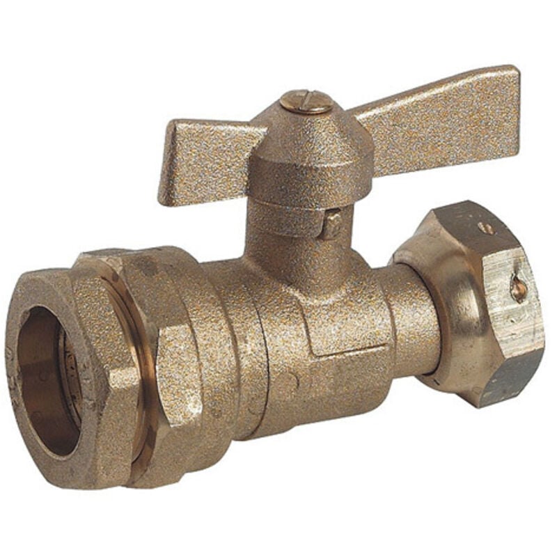 Blanc Habitat - Robinet compteur droit pe Ø32 - écrou prisonnier 3/4' (20/27) - Somatherm