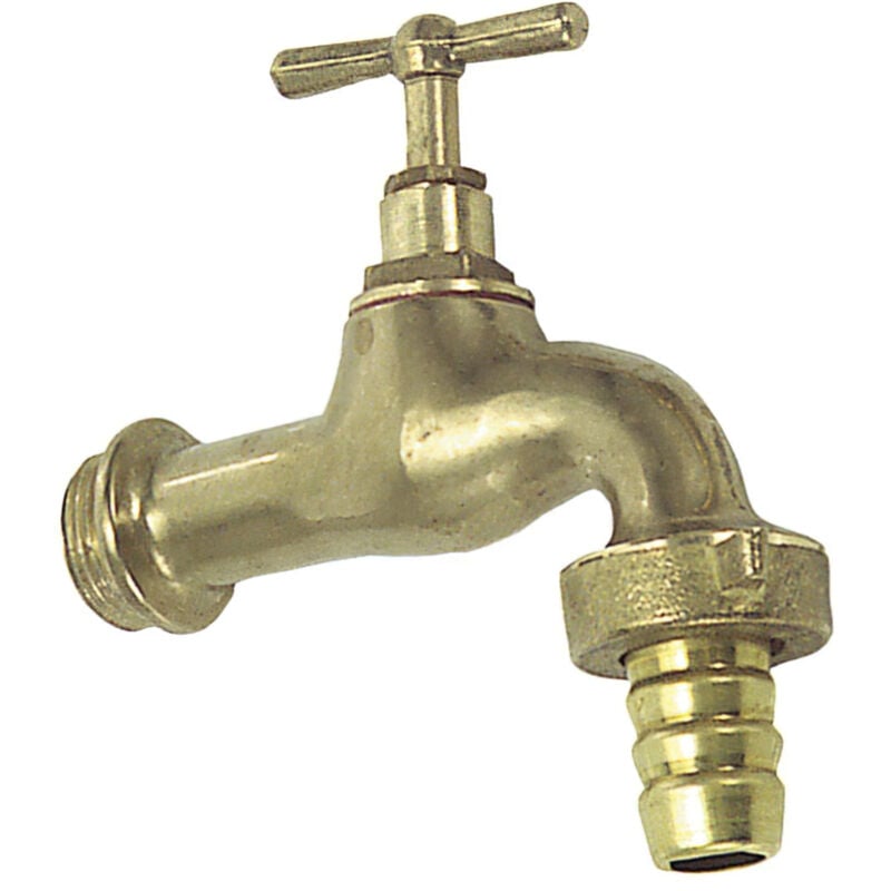 Robinet courbé laiton poli à raccord 3/4'