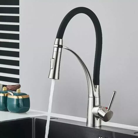 Robinet Cuisine avec Douchette 2 Fonctions,Mitigeur Cuisine avec Douchette Extractible, Robinet Évier Cuisine Rotatif à 360°