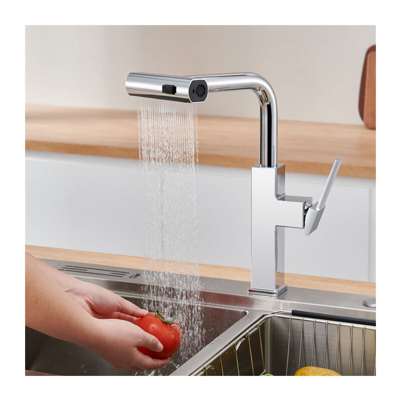 Bunthaus - Robinet de Cuisine avec Douchette Extractible Mitigeur Cuisine avec 3 Jets au Choix Rotatif à 180° Mitigeur d'Evier Chromé en Acier Inox