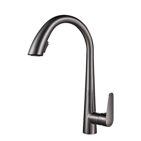Robinet Cuisine avec Douchette Extractible Mitigeur Monocommande Rotatif à 360° Froide et Chaud Disponible Gris