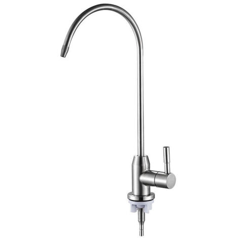 Robinet Cuisine d'Eau Potable, Robinet de Cuisine en Acier Inoxydable, Pivotant à 360°, Robinet à Osmose Sans Plomb, Nickel Brossé