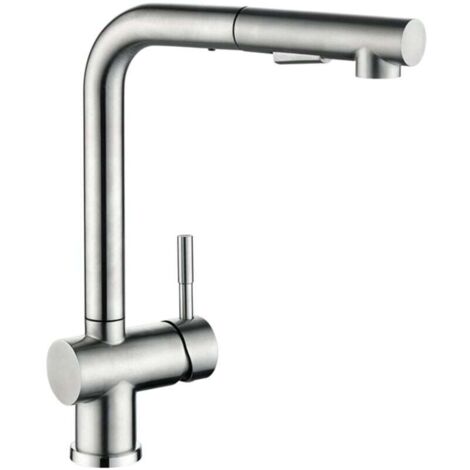 Robinet Cuisine Extractible Douchette Rétractable 2 Jets Rotation 360 Degrés Acier Inoxydable Évier Bar