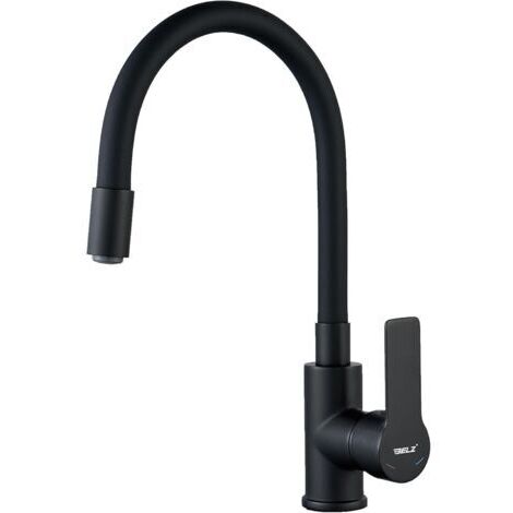Robinet Cuisine Flexible Chromé – Mitigeur Cuisine Pivotant à 360°, Robinet de Cuisine en Laiton Durable, Robinetterie de Cuisine avec Perlator Économiseur d'Eau,noir mat