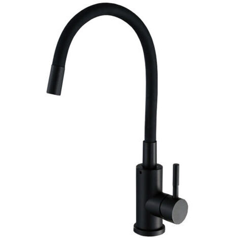 Robinet Cuisine Flexible Robinet avec 2 Types de Jets, Mitigeur Cuisine Rabattable, Flexible Mitigeur Evier avec Eau Chaude et Froide (Noir)