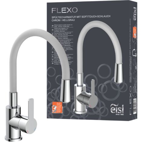 Robinet cuisine gris et chromé Eisl FLEXO