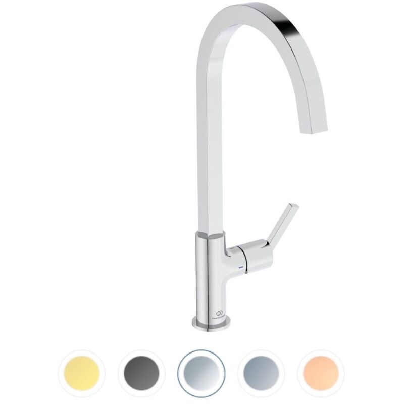 Ideal Standard - Robinet de cuisine Gusto carre chrome + Microfibre