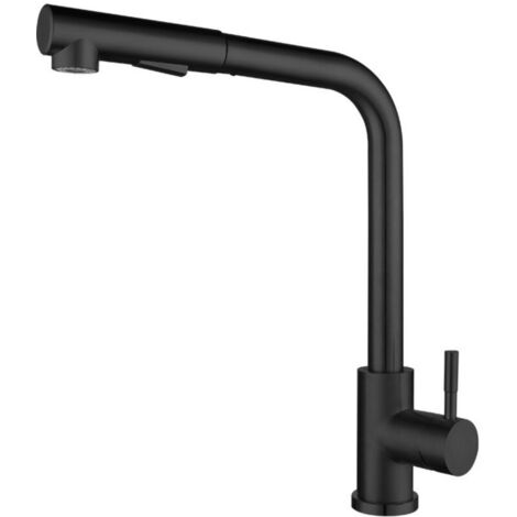Robinet cuisine inox 360° avec douchette 2 jets, moderne et flexible