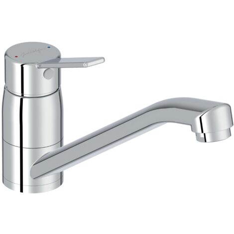 Jacob Delafon – Robinet de cuisine mitigeur – Hauteur sous bec 146mm – Saillie du bec 218mm – Débit 15L/min – Installation en un trou