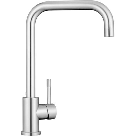 Robinet Cuisine, Mitigeur Cuisine à Poignée Unique, Robinet Evier de Cuisine Chaud et Froid, Robinetterie de Cuisine en Acier Inox 304 Résistant à la Corrosion, Sortie d'Eau Haute