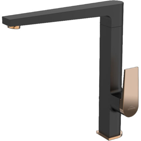 Robinet Cuisine Mitigeur Noir Or Foncé Haut Monocommande Midnight