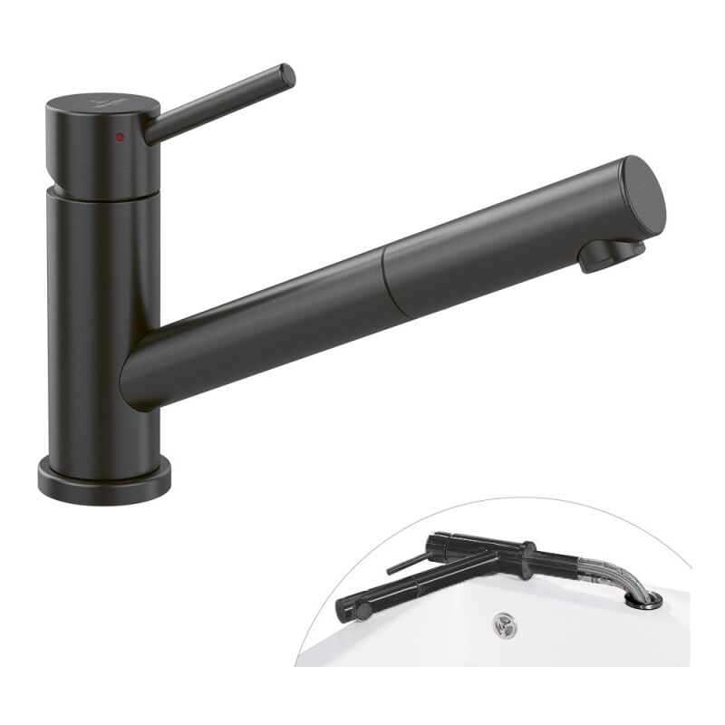 Villeroy&boch - Robinet cuisine rabattable villeroy et boch Como Shower window Anthracite