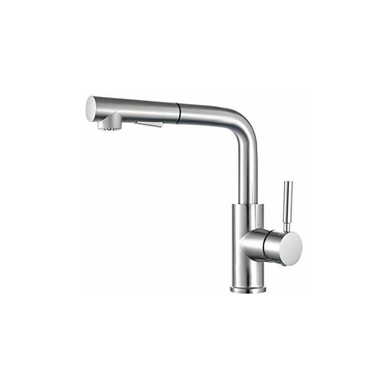 Lucky-88 - Robinet Cuisine, Robinet Cuisine Douchette, Extractible à Levier Unique, Pivotant à 360 °, Robinet de Cuisine, Laiton Brossé