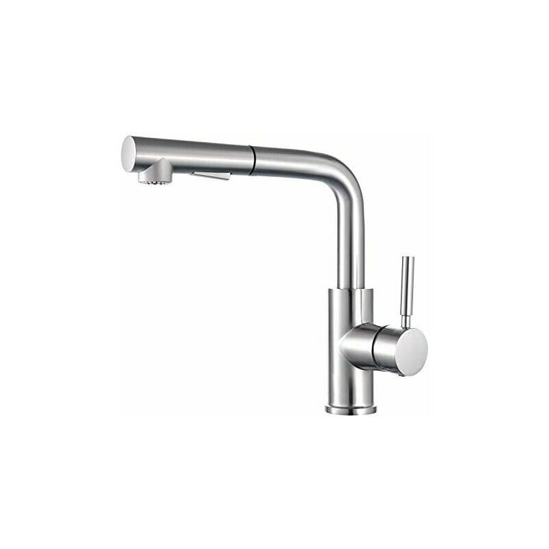 Lucky-88 - Robinet Cuisine, Robinet Cuisine Douchette, Extractible à Levier Unique, Pivotant à 360 °, Robinet de Cuisine, Laiton Brossé