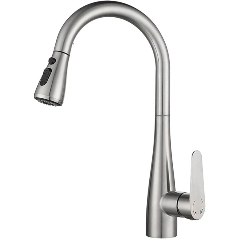 Robinet Cuisine Mitigeur Cuisine Douchette avec PoMMe Extractible 2 Modes - Chrome