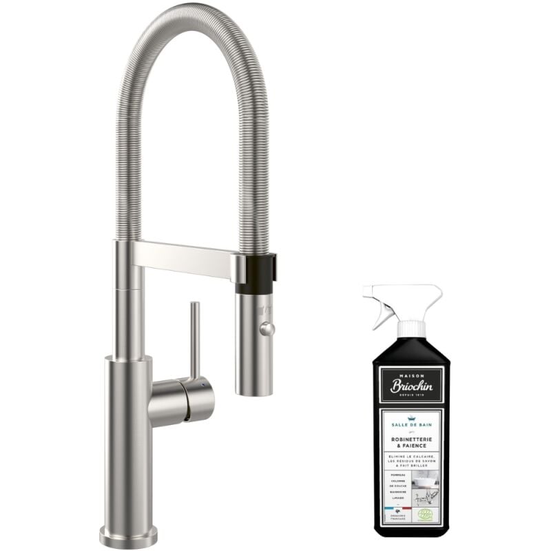 Villeroy&boch - Robinet cuisine villeroy et boch Steel expert 2.0 acier massif + nettoyant