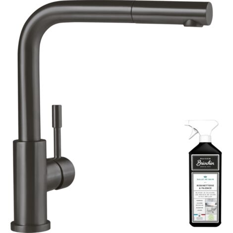 Robinet cuisine VILLEROY ET BOCH Steel Shower, anthracite, Avec nettoyant