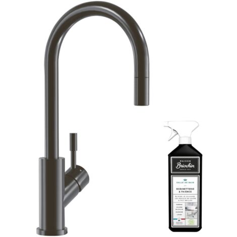 Robinet cuisine VILLEROY ET BOCH Umbrella flex, anthracite, Avec nettoyant