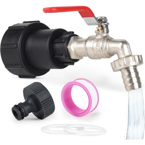 Robinet Cuve 1000L 3/4" S60X6 Raccord Cuve 1000 Litres Extension Intégrée Bouchon Cuve 1000L Robinet Cuve 1000L Plastique Accessoires Cuve 1000L Adaptateur Cuve