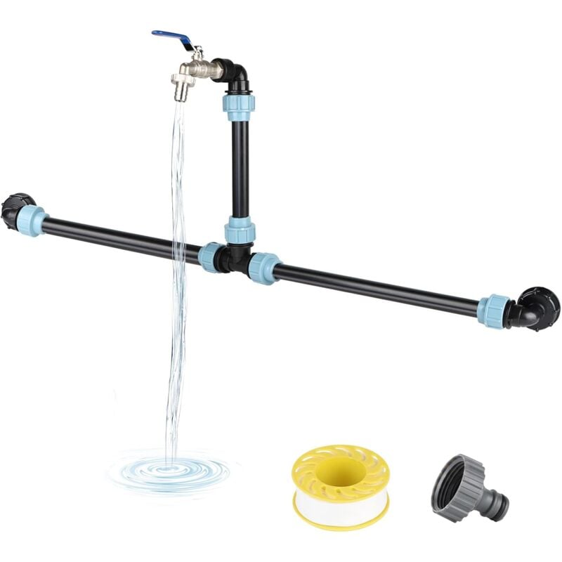 Kcvv - Robinet Cuve 1000L Laiton Connecteur Cuve 1000L pour 2 Robinet Adaptateur de Réservoir ibc Adaptateur Cuve S60x6 Filetage Grossier 3/4''