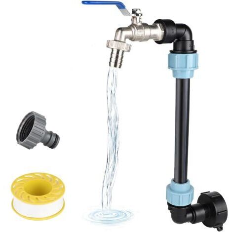 Robinet cuve 1000L laiton – Raccord adaptateur S60x6 filetage grossier 3/4'' – Vanne à boisseau sphérique pour réservoirs IBC