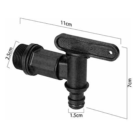 KEYOUNY Robinet cuve 1000l Plastique,Adaptateur de boîte de Rangement d'eau IBC,Adaptateur Robinet Tuyau arrosage,pour recuperateur Eau de Pluie, réservoir de Carburant (Plastique)