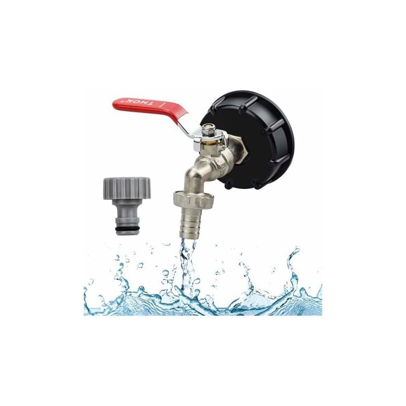 Yzmrbdqc - Robinet Cuve 1000L Recuperateur d Eau De Pluie 1000 Litres Adaptateur de Réservoir ibc Connecteur à Filetage 1/2 Adaptateur Bouchon Cuve