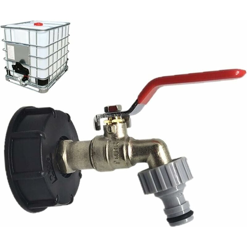 Robinet Cuve 1000l,Robinets de jardin,Adaptateur de boîte de rangement d'eau ibc 1/2 pouces,adaptateur robinet tuyau arrosage,Pour recuperateur eau