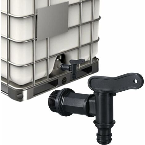 Robinet cuve Plastique,Adaptateur de boîte de Rangement d'eau IBC,Adaptateur Robinet Tuyau arrosage,pour recuperateur Eau de Pluie, recuperateur d eau de pluie, 3/4"