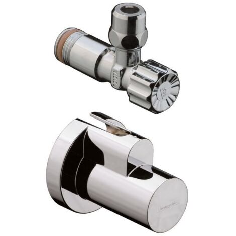 Robinet d'angle avec étui chromé