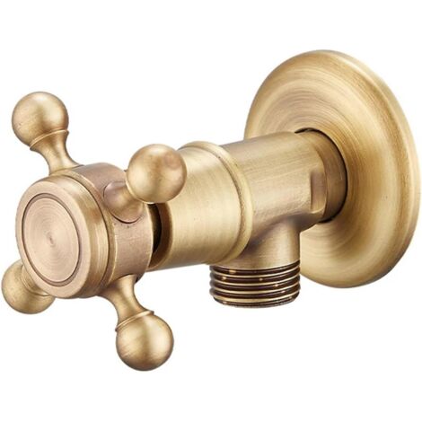 Robinet d'angle de style ancien pour robinet de salle de bain, vanne d'angle en laiton G1/2 pouce