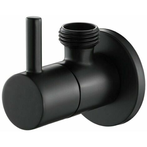 Robinet d'angle design - Raccord mural AG 1/2" - Raccord 1/2" - Avec poignée - En laiton - Chromé Carivent