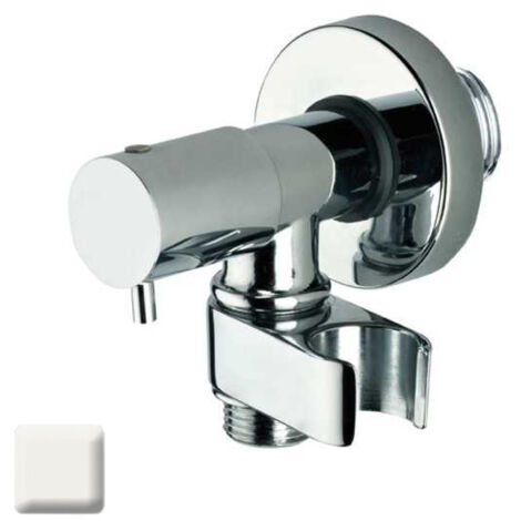 Robinet d’arrêt 1/2”M avec support de douche blanc mat - BOSSINI E57000045