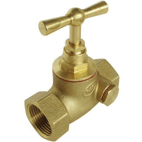Robinet d'arrêt à potence à purge à visser - Double Femelle 3/8" - Laiton brut