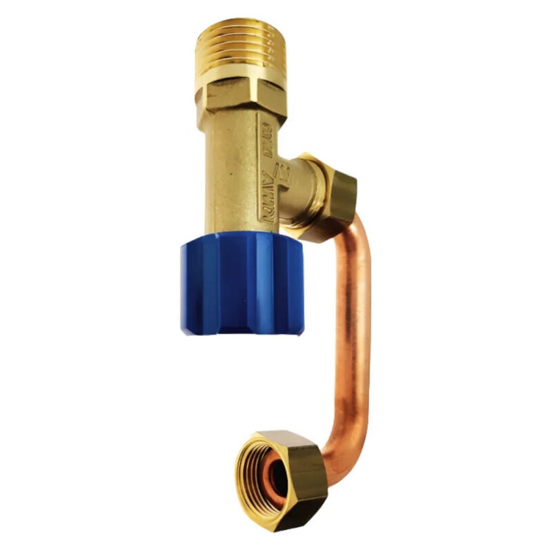 Robinet d'arrêt avec tubulure cuivre pour réservoir encastré Césame