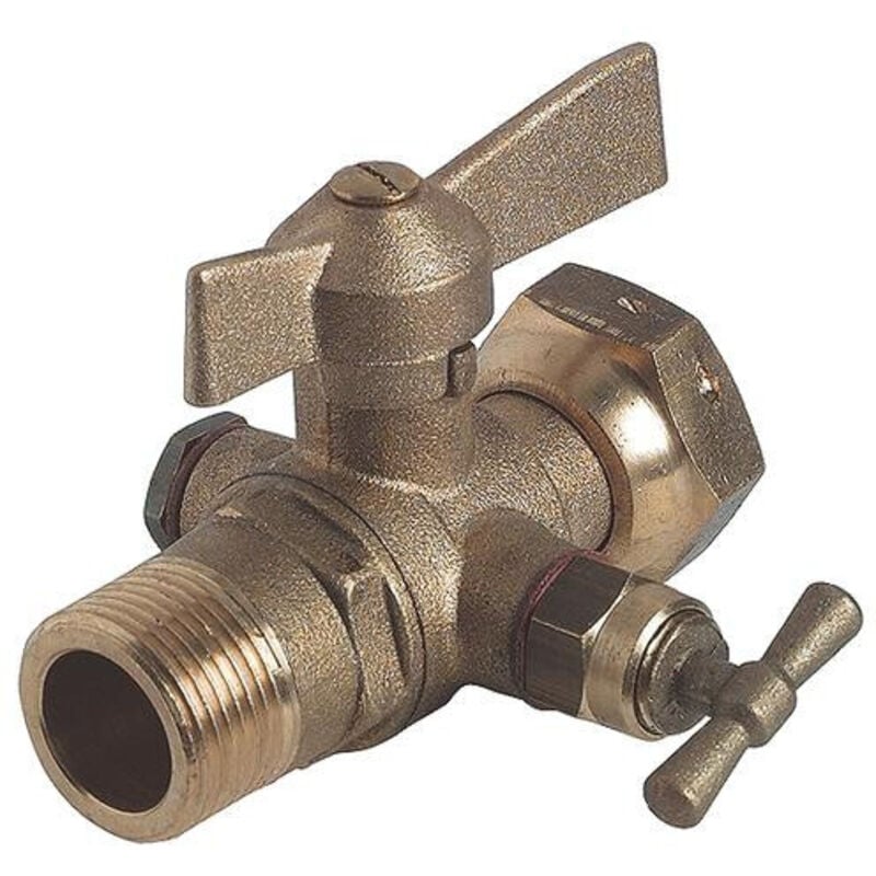 Blanc Habitat - robinet d'arret compteur droit a boisseau spherique a purge