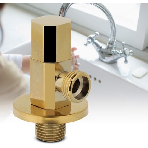 Robinet d'arrêt d'angle en laiton doré pour salle de bain, vanne de contrôle d'eau, robinet d'angle