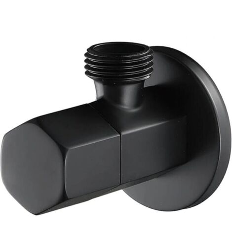 Robinet d'arrêt de toilette noir, robinet triangulaire en laiton pour pommeau de douche, salle de bain