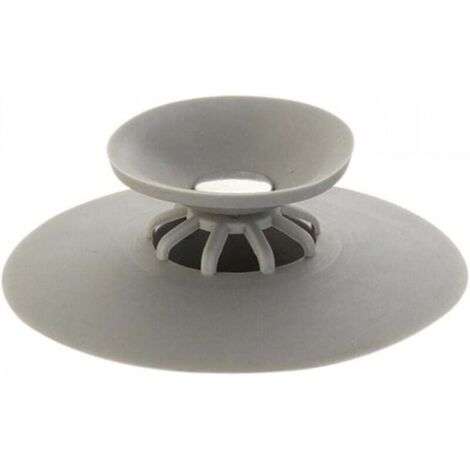 Robinet d'arrêt de vidange en silicone souple, drain de bain et de douche avec piège à cheveux, gris
