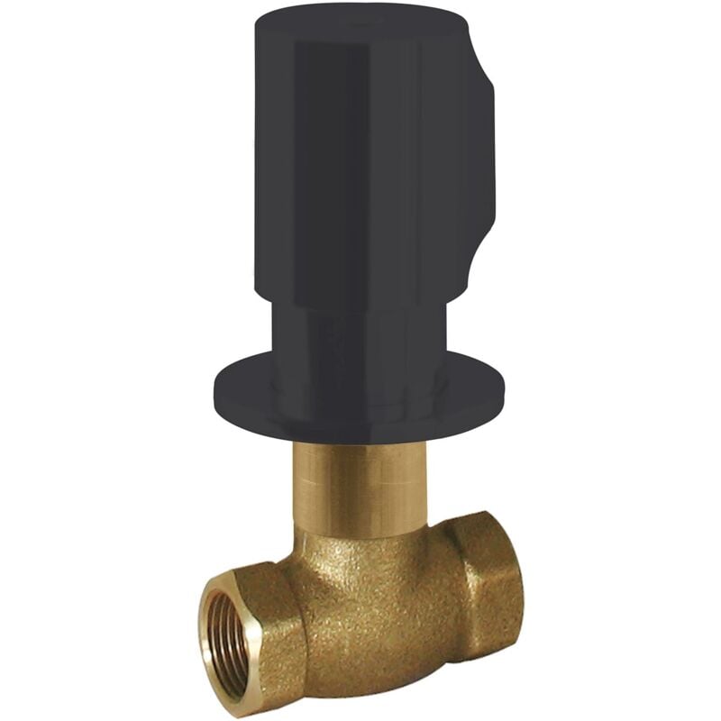 Tres - 06151101NM Llave de Paso Empotrada Color Negro Mate - ref: 06151101NM