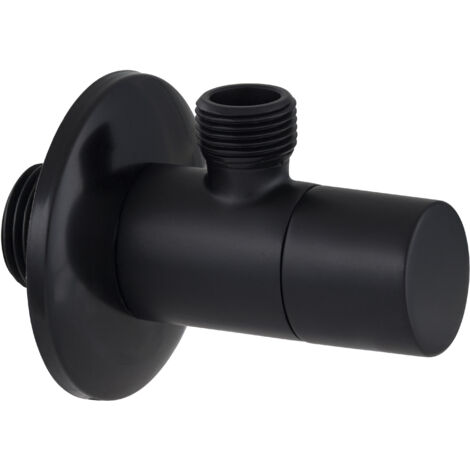 Robinet d'arrêt équerre 1/4 tour avec rosace noir NOYON & THIEBAULT M15x21 - M12x17