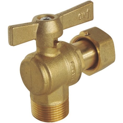 BLANC HABITAT d'arrêt équerre pour compteur M3/4" Ecrou tournant 3/4" Manette papillon